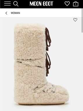 Moon Boot ICON ECRU CURLY EXTRA BOOTS
